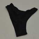 Women's Sexy High Waisted Ruched Back Cheeky Thong Bikini Swimsuit Bathing Suit Bottoms (XX-Large, Black)