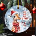 Giraffe Ornament 2025, Animal Ornaments for Christmas Tree, Xmas Gifts for Animal Lovers, Ceramic Ornaments Hanging Christmas Decorations, Cute Giraffe Gifts for Family, Friends