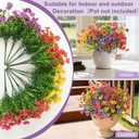 Artificial Flowers Hanging Baskets, 12 Bundles Faux Flower Outdoor Hanging Basket Spring Summer Decoration, Fake Flowers Plants for Porch Patio Balcony Home Yard Decor