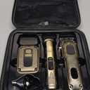 Vgrpro Hair Clippers & Trimmers Set for Men Professional, Waterproof Electric Razor Foil Shaver for Men Face Beard, Cordless for Hair Cutting, 4-Speed Setting, LED Battery Display, Barber or Home Use (Gloden)