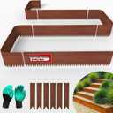20ft. 6-Pack Cor-Ten Steel Landscape Edging - 40" L x 6" H Metal Edging for Landscaping with 6 Stakes, Hammer-in Garden Edging, Metal Landscape Edging for Flower beds, Lawn & Yard (Rusted)