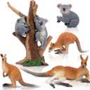 Toymany 7PCS Australian Wildlife Animal Figurines Includes Koala and Kangaroo Figure Toy, Plastic Forest Animal Figures Toy Set, Cake Toppers Christmas Birthday Gift for Kids Toddlers