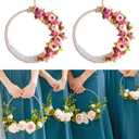 PATIKIL 6"/7"/8"/9"/10"/12" Bamboo Macrame Hoop, 12Pcs 6 Size Wood Floral Hoop Craft Rings for DIY Craft Dream Catcher Wedding Wreath Decor Wall Hanging Decorations