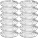 12 Packs 10 Inches Large Clear Plant Saucers for Indoor Outdoor Use Heavy Duty Plastic Plant Trays for Planter Flower Pot Drip Trays to Catch Water, 4 to 20 Inch, Round Transparent