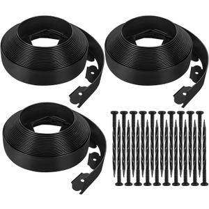 100 Ft No Dig Garden Landscape Edging Borders 2.5 Inch Tall Flower Bed Lawn Edging Black Plastic Yard Grass Border Paver Edging for Landscaping