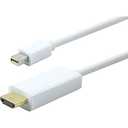 GE Mini DisplayPort to HDMI Adapter, Works with Laptops, Tablets, HDTV, Projectors, Full HD 1080p, 4K Ultra HD, Mac and PC Compatible, Compact Design, Portable, White, 33771 6Ft