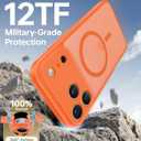 Magnetic Shockproof for iPhone 17 Pro Max Case, [Fit for MagSafe] Military-Grade Protection [Full Camera Coverage] Durable Translucent Matte Cover for iPhone 17 Pro Max Phone Case, Orange