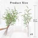 Briful 44.5 Tall Faux Eucalyptus Stems  Realistic Artificial Greenery Stems 5PCS Seeded Willow Eucalyptus Stems Brown Branches for Home, Office, Wedding, Bouquet, Centerpiece, Christmas Decoration