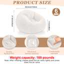 Huwena 12 Pcs Inflatable Bean Bag Chair Set with Blankets & Pump, Beige