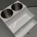 Hair Tool Organizer, Acrylic Hair Blow Dryer Holder Stand for Straightener and Curling Storage, Bathroom Vanity Countertop Organization for Makeup Accessories (White) (11.8" x 7.3" x 5.3")