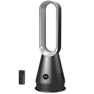 22" Small 32dB Silent Bladeless Tower Fan with Remote, Magnetic Washable Filter, LED Display, 8 Speed Settings, 80 Oscillation, 1-9H Timer, 30W Energy Saving for Indoor Use Bedroom and Office