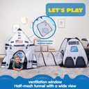 JOYIN White Rocket Ship Pop up Play Tent with Tunnel and Playhouse Kids Indoor Outdoor Spaceship Tent Set, 111.2 Inches X 41.5 Inches X 54 Inches