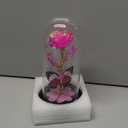 Valentines Day Rose Gifts for Her Women Birthday Gift Galaxy Glass Rose in Glass Dome Forever Eternal Crystal Flowers with Butterfly Valentines Day Gifts for Women Daughter Mom Wife Girlfriend Pink
