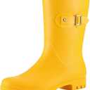 Evshine Women's Mid Calf Rain Boots Waterproof Garden Shoes (9, Matte Yellow)