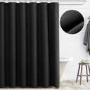 Awellife Black 60 Inch Stall Shower Curtain Linen Textured Boho Farmhouse Shower Curtains for Bathroom Fabric Liner Stall 60" W x 72" L 10 Hooks