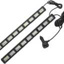 Aluminum Alloy Emergency Strobe Dash Traffic Advisor Lamps Bar, Windshield Suction Cup Flashing Light, 12-24V DC Emergency Safety Warning LED Mini Strobe Light Bar, for Trucks Vehicles