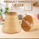 Glooglitter Small Clip-on Chandelier Rattan Lamps Set Shade Scalloped Lampshade 3"top x 6"bottom x 5-1/4"slant Height Empire Lamp Shade Chandelier or Accent Lamp(Woven,Boho,2 Pcs)