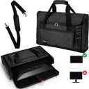 Portable Monitor Carrying Case for 15.6" to 17.3" Portable Monitors — Fits 2 Monitors — Structured Travel Bag with Padded Protection Shoulder Strap and Luggage Sleeve for Portable Monitors