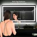 LOAAO 60X36 LED Bathroom Mirror with Lights, Anti-Fog, Dimmable, Backlit + Front Lit, Lighted Bathroom Vanity Mirror for Wall, Memory Function, Tempered Glass, ETL Listed