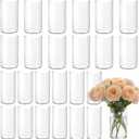 24 Pack Glass Vases for Centerpiece, Two Size 6 Inch Tall Small Glass Cylinder Flower Vase Bulk Clear Floating Candle Holder Cylinder Vases for Centerpiece Home Wedding Table, 6x3.5in, 6x2.6in