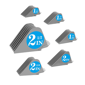 Clipper Guards for10 12 14 16 18 20 Hair Clipper Guards 6pcs Extra Long Clipper Guard Attachments 2.5 Inch Clipper Guides Multiple Sizes Universal 2.5", 2.25", 2", 1.75", 1.5", 1.25" (Black)