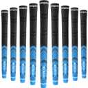 Mile High Life Golf Grips 13 Pack / 3 Pack - All-Weather Soft Rubber Golf Club Grips - High Shock Absorption, Enhanced Traction - Standard, Midsize & Jumbo Size (Core 0.58"-0.61") (13 Pieces Blue)