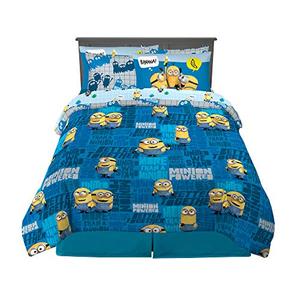Franco Kids Bedding Super Soft Comforter and Sheet Set with Sham, 7 Piece Full Size, Minions The Rise Of Gru