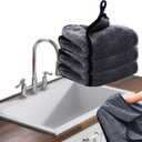 Shiny Cleaning Wipes, 3Pack Shiny Cloths Drying Towels, Shower Doors Drying Towels,16 * 16" Streak Free Glass Window Car Mirror Super Absorbent Microfiber Cleaning Cloths (3pcs Grey 16 * 16)