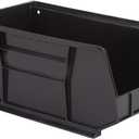 Hudson Exchange 15" x 8" x 7" Plastic Stackable Storage Bin and Hanging Container (Black, 1 Pack)