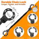 Scooter Lock, Universal Scooter Bag, Electric Scooter Accessories, Electric Scooter Locks Anti Theft, Rugged Secure Chain Locks for Bikes, Scooters, Segway Ninebot and NIU,Black