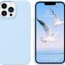 GUAGUA Compatible with iPhone 13 Pro Max Case Liquid Silicone Soft Gel Rubber Slim Microfiber Lining Cushion Texture Cover Shockproof Protective Phone Case for iPhone 13 Pro Max 6.7 Inch, Light Blue