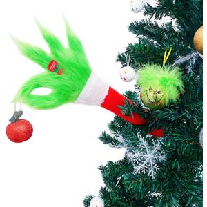 Furry Green Christmas Elf Arms With Fingers That Can Be Bent At Will, Christmas Tree Decorations