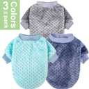Dog Sweater, 3 Pack Dog Sweaters for Small Medium Dogs or Cat, Warm Soft Flannel Pet Clothes for Dogs Girl or Boy, Dog Shirt Coat Jacket (Medium, Grey+Navy+Sky Blue)