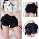 Vibsion Womens Lolita Bloomers Plush Ruffles Pumpkin Pants Bottom Shorts