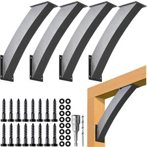 Heavy Duty 4''x4'' (Actual: 3.2''x3.2'') Arc 45 Angle Support Brackets, for gazebos, Decks, porches, Log Cabins and Other Wood Frame Degree Angle Pergola (4-Bracket)