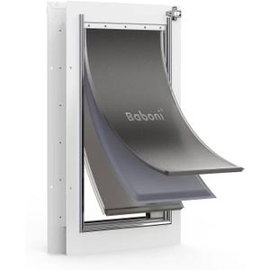 Baboni 3-Flaps Pet Door for Interior and Exterior Doors, Steel Frame and Telescoping Tunnel, Strong and Durable Dog Door (Pets Up to 100 Lb) -Large