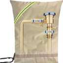 Outdoor Faucet Covers for Winter Freeze Protection, 16 x 20" Backflow Preventer Insulation Cover, Waterproof Pipe Insulation Cover for Snow, Sun Exposure - Beige (Premium EditionBeige-600D)