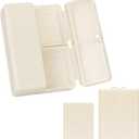 FYY 2 Pcs Daily Pill Organizer, 7 Compartments Portable Pill Case Travel Pill Organizer,[Folding Design] Pill Box for Purse Pocket to Hold Vitamins,Cod Liver Oil,Supplements and Medication-White (Large (1 Piece), Small (1 Piece))