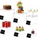 Top-spring Buffet Risers 6Pcs Food Risers for Buffet Table Acrylic Risers Display Stands Dessert Cake Stands for Party Catering, Buffet Risers and Stands for Food Display (Clear 8",7",6",5",4",3")