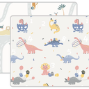 Baby Play Mat Foldable Baby Floor Play Mat X-Large Soft Foam Playmat for Babies Reversible Waterproof Padded Baby Girl Play Mat Portable Thick Crawling Mat for Indoor Outdoor(70"*78"*0.4") (Dinosaurs)