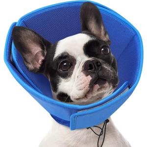 AOFITEE Soft Dog Cone Collar, Adjustable Cone for Dogs to Stop Licking, Dog Cones for Small Medium Large Dogs, Breathable Elizabethan Collar Wound Healing After Surgery(Blue,S)