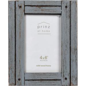 PRINZ Homestead 4-Inch by 6-Inch Rustic Wood Frame in Distressed Finish, Gray