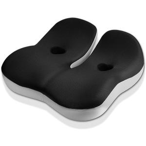 Seat Cushions,Comfort Memory Foam Cushion for Office Chair,Car Seat, Donut Cushion for Coccyx,Tailbone Pain Relief,Larger Size for Short Drivers,Long Sitting Office Workers (Balck&White)