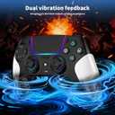 Wireless Controller for PS5 with RGB LED,TURBO, Dual Vibration, 6 Axis Gyro Sensor, Touchpad, Ergonomic for Playstation 5 Controller, Compatible with PlayStation 5/PC/Mac, Anti-Slip Black and White