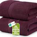 Utopia Towels Luxurious Jumbo Bath Sheet 2 Piece, 600 GSM, 35 by 70 Inches, 100% Ring Spun Cotton, Highly Absorbent and Quick Dry Extra Large Bath Towel, Super Soft Towel, Burgundy