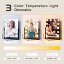 Vanity Mirror with Lights,Lighted Vanity Mirror with 12 Dimmable Bulbs for Dressing Room & Bedroom,3 Color Lighting,Modes Detachable 10x Magnification 360Ratation