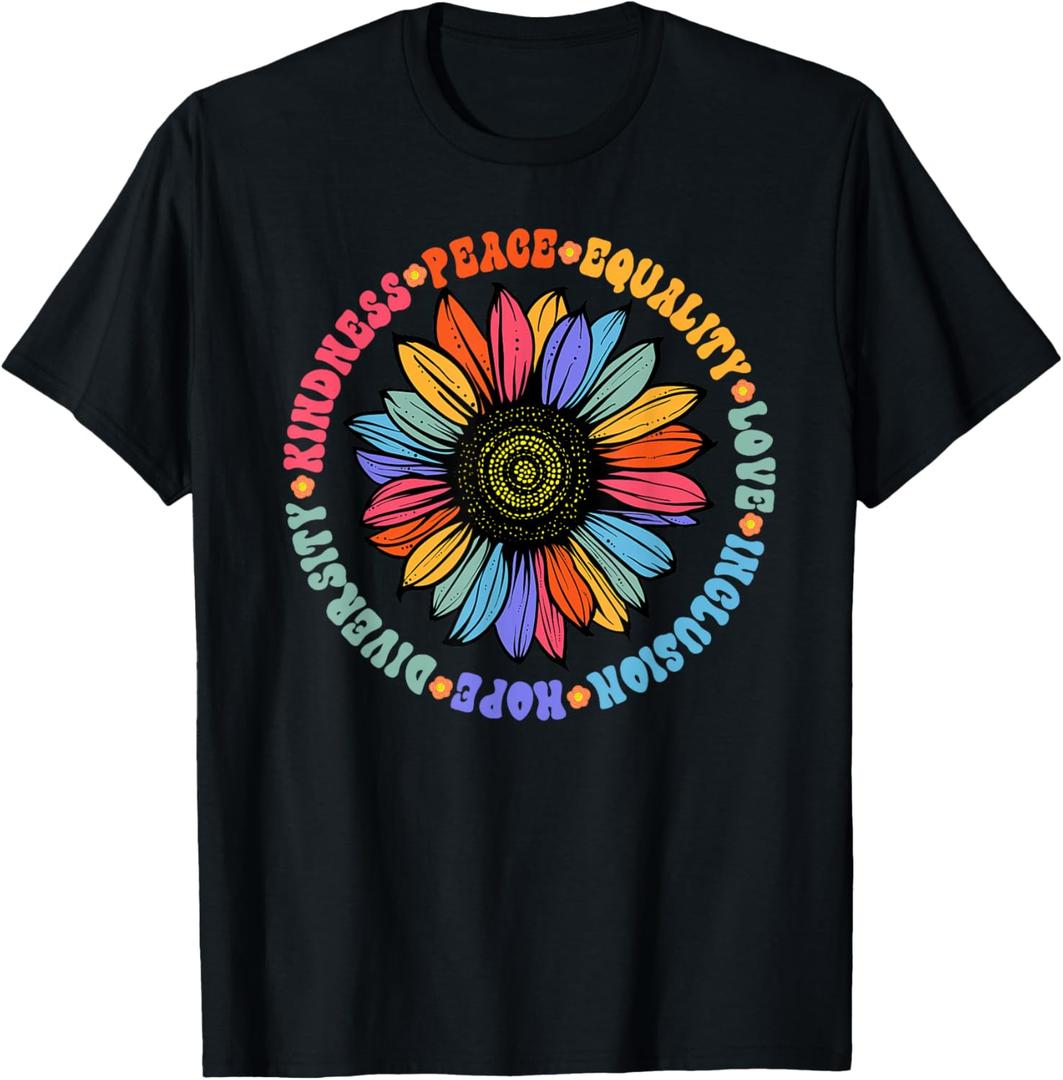 Kindness Peace Equality Love Hope Diversity Human Rights T-Shirt Small S