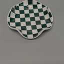 Checkered Spoon Rest for Kitchen Counter, Cooking Spoon Holder for Stove Top, Large Utensil Spatula Rest Tray, Cute Kitchen Gadgets Gift for Housewarmings Weddings (Green-White)