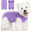 Coppthinktu Dog Surgery Recovery Suit for Dogs After Surgery Female, Dog Onesie Suitical Neuter Puppy Spay Shirts, Post-Op Bodysuit Pajamas Anti Licking Abdominal Wounds Cone Alternative (Small, Purple)