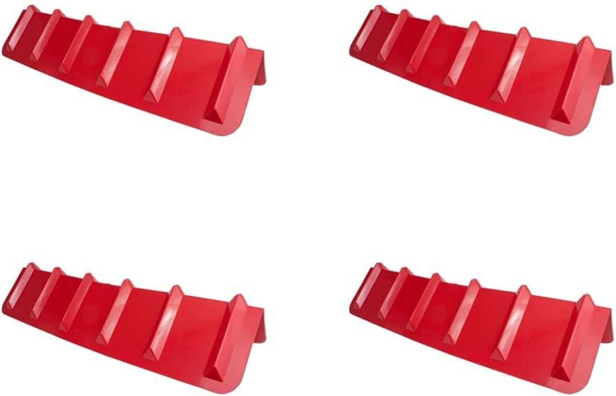 Mytee Products 4 Pack Red Flatbed Edge Protectors - 8" x 8" x 36" | V Shaped Winch Ratchet Straps Plastic Corner Protector for Flatbed Cargo Load